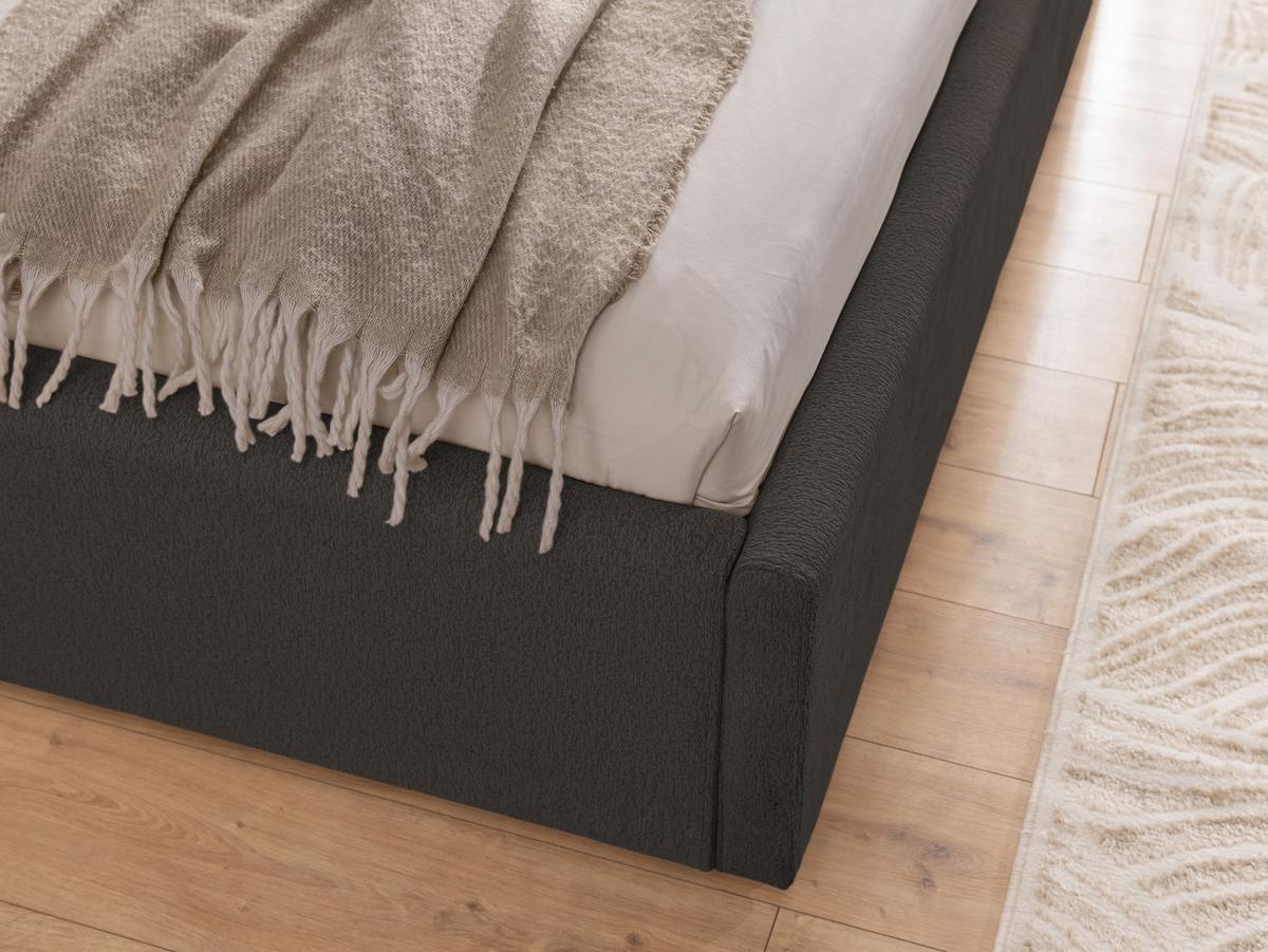 POLSTERBETT 200/200 cm Josy im Designer-Look mit Bettkasten und Lattenrost aus Anthrazit Chenille-Stoff - Anthrazit/Schwarz, Holz/Kunststoff (200/200cm) - S-Style Möbel