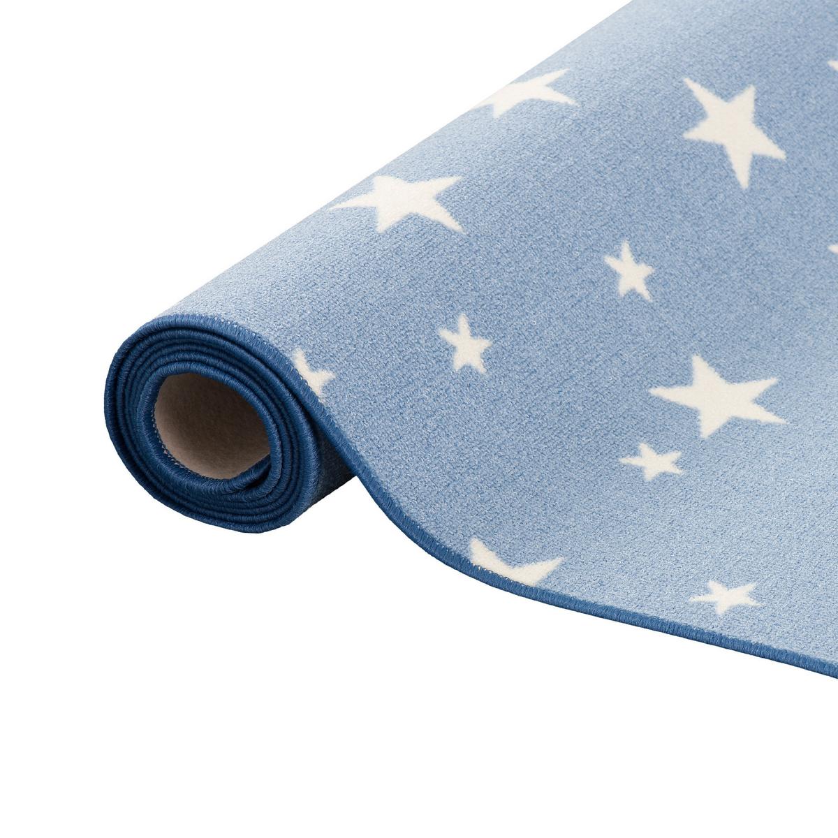 KINDER SPIEL TEPPICH STERNE - Blau, Textil (80/240cm) - Snapstyle