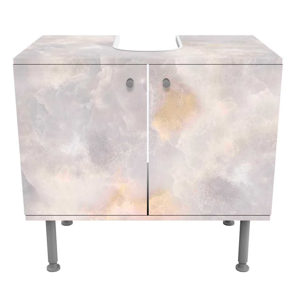 WASCHBECKENUNTERSCHRANK Onyx Marmor 60/55/35 cm - Grau, Holzwerkstoff (60/55/35cm) - Bilderwelten