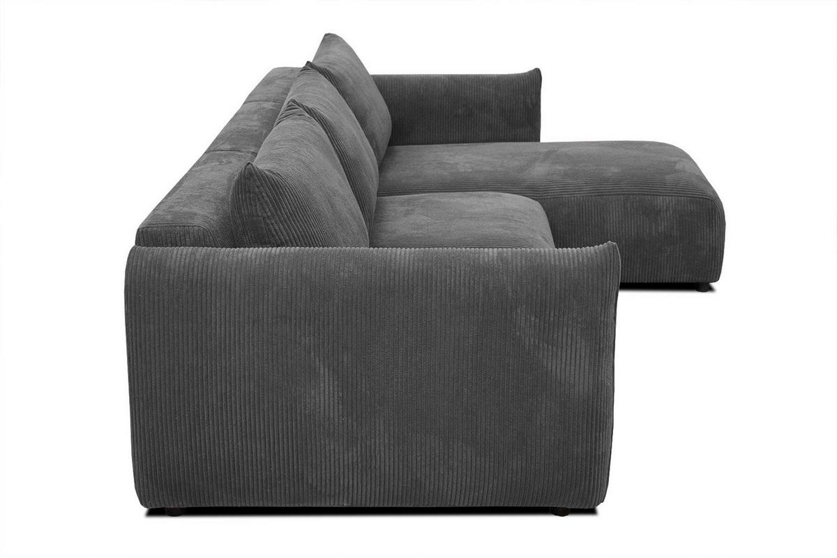 ECKSOFA TAUER 5-Sitzer, dunkelgrau - Dunkelgrau/Schwarz, Holzwerkstoff/Kunststoff (294/173cm) - Wozimo