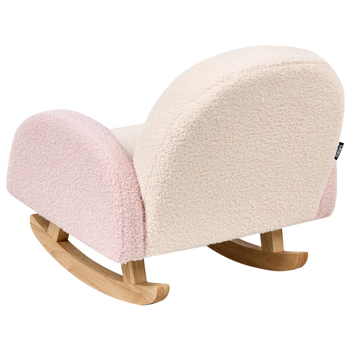 KINDERSCHAUKELSTUHL Regenbogen Bouclé Pastellrosa Ombo - Pink, Textil (44/48/53cm) - Beliani