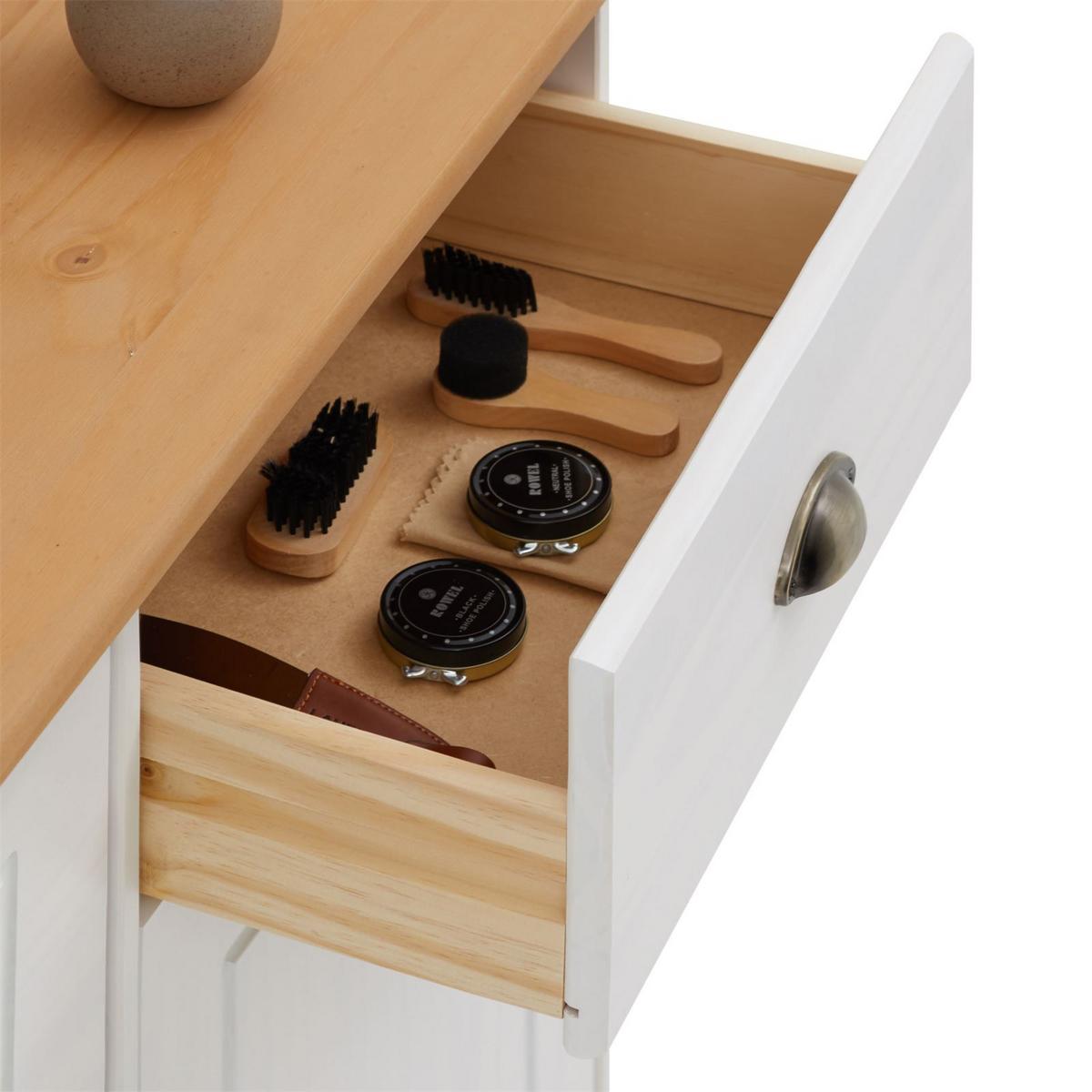 SCHUHSCHRANK COLMAR weiß/braun - Weiß/Braun, Holz (106/85/32cm) - IDIMEX