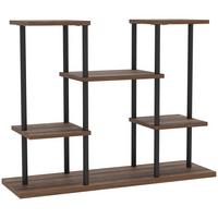 BLUMENSTÄNDER Stahl Tannenholz Verkohlt - Dunkelbraun, Metall (24/61.5/80cm) - Outsunny