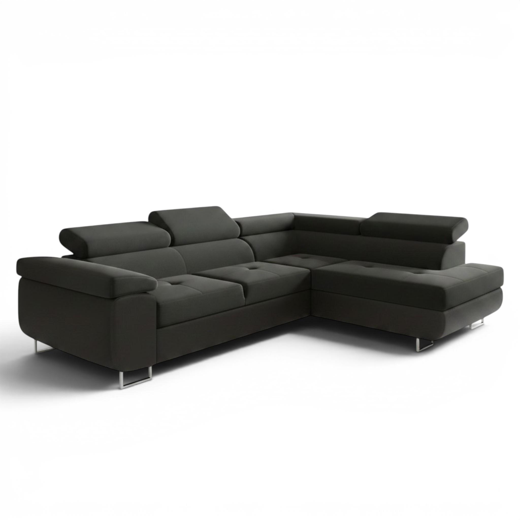 ECKSOFA Jade Mit Schlaffunktion - Schwarz, Holzwerkstoff/Textil (275/202cm) - Fun Möbel