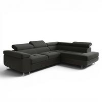 ECKSOFA Jade Mit Schlaffunktion - Schwarz, Holzwerkstoff/Textil (275/202cm) - Fun Möbel