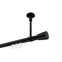 GARDINENSTANGE INNENLAUF Sonette Sitra 140 cm, 1-läufig, 20 mm Ø Schwarz - Schwarz, Metall (140cm) - INTERDECO