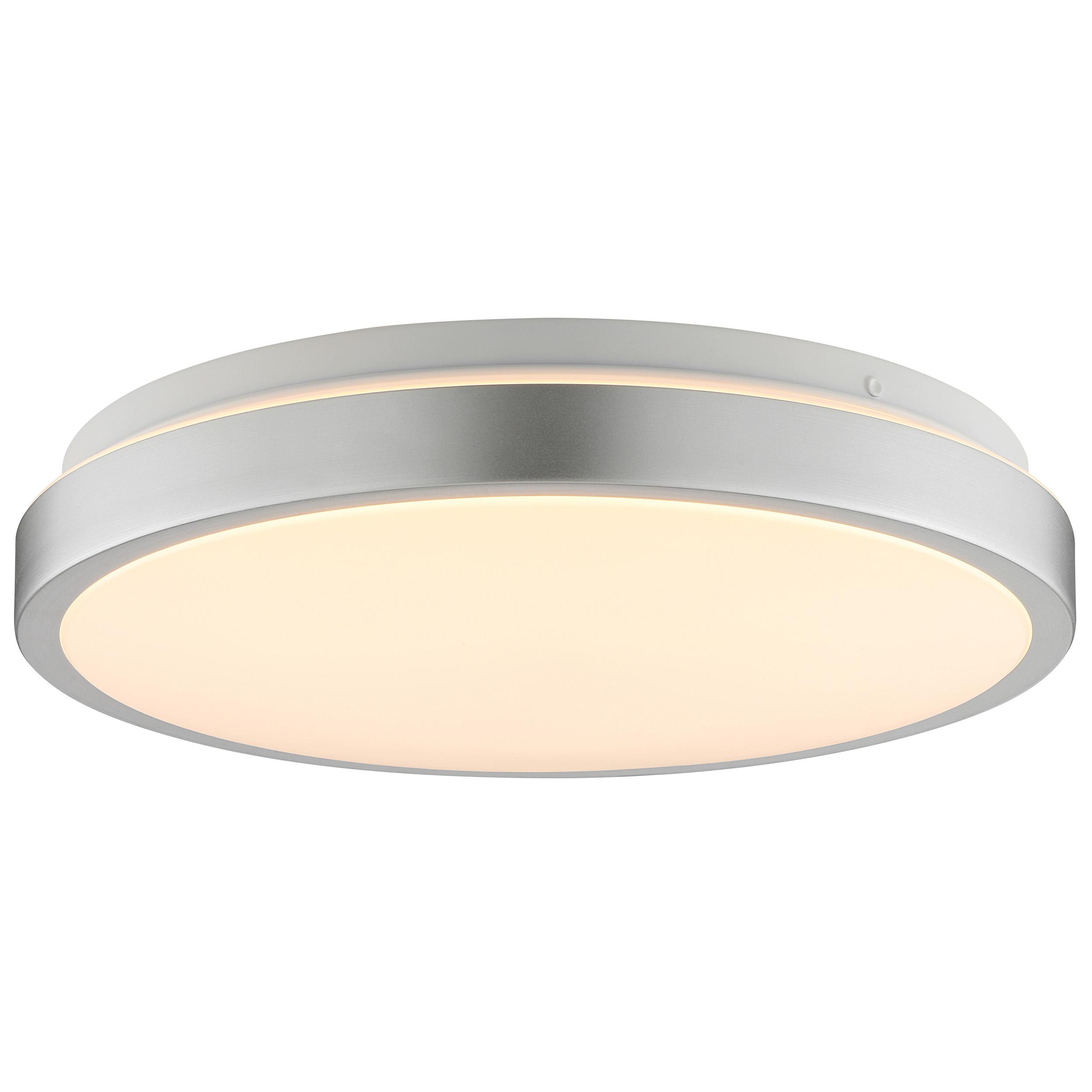 LED DECKENLEUCHTE Livas Nickel/Aluminium/Weiß 33/33/7 cm - Multicolor, Metall (33/33/7cm) - Brilliant