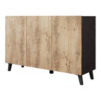 KOMMODE Phuket 120 - Schwarz/Braun, Holzwerkstoff/Kunststoff (120/76/39cm) - MIRJAN24