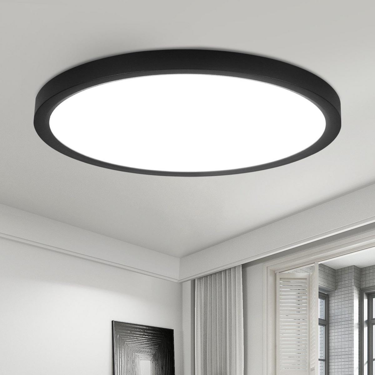 LED-DECKENLEUCHTE Emerson 30/30/3 cm - Schwarz, Kunststoff (30/30/3cm) - Nettlife