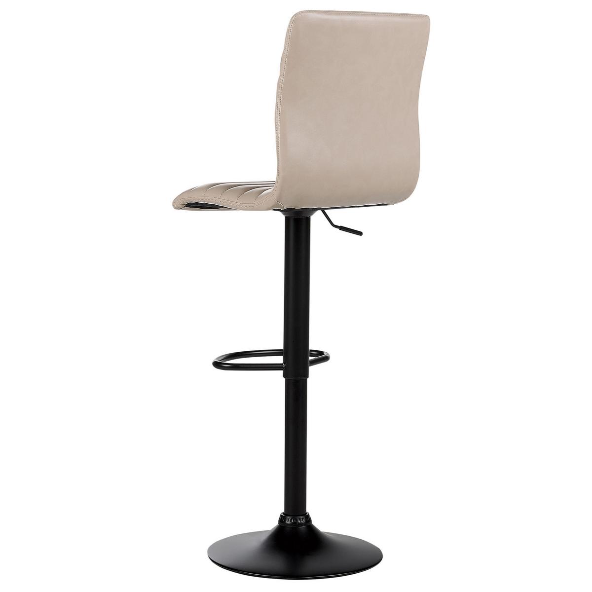 BARHOCKER 2er-Set Kunstleder hellbeige/schwarz höhenverstellbar Lucerne - Beige/Schwarz, Kunststoff (39/69/49cm) - Beliani