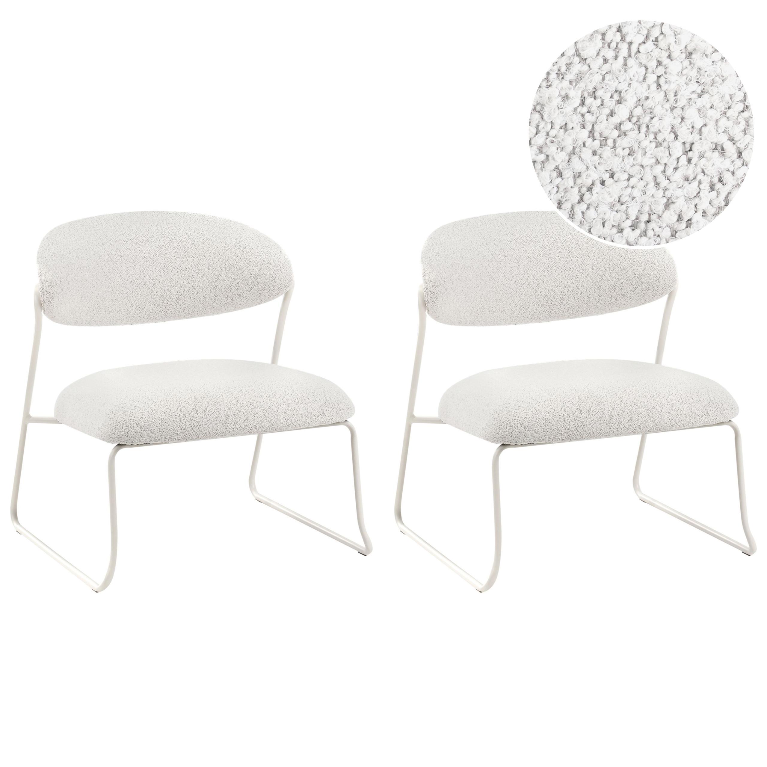 SESSEL 2er-Set Cremeweiß Kolsva - Weiß, Textil (64/71/61cm) - Beliani