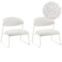SESSEL 2er-Set Cremeweiß Kolsva - Weiß, Textil (64/71/61cm) - Beliani