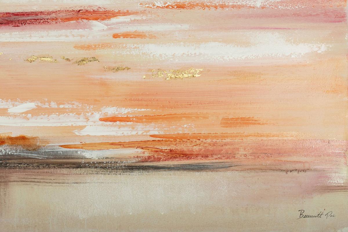 ÖLGEMÄLDE 120/80 cm - Beige/Orange, Holz/Textil (120/80cm) - KUNSTLOFT