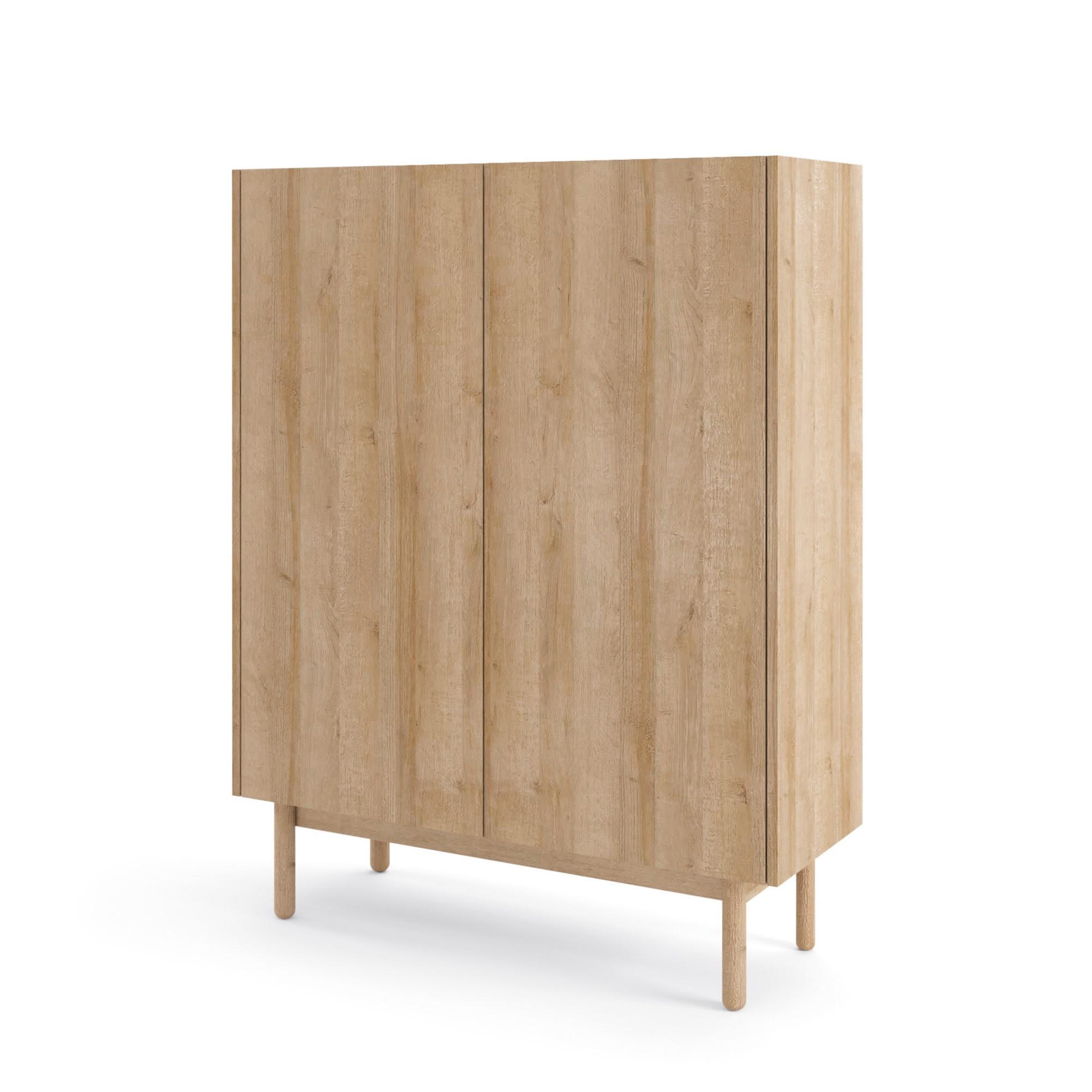 HIGHBOARD BOLOGNA 97/122/37 cm mit 2 Türen Eichefarben - Eichefarben, Holzwerkstoff (97/122/37cm) - MASSENO