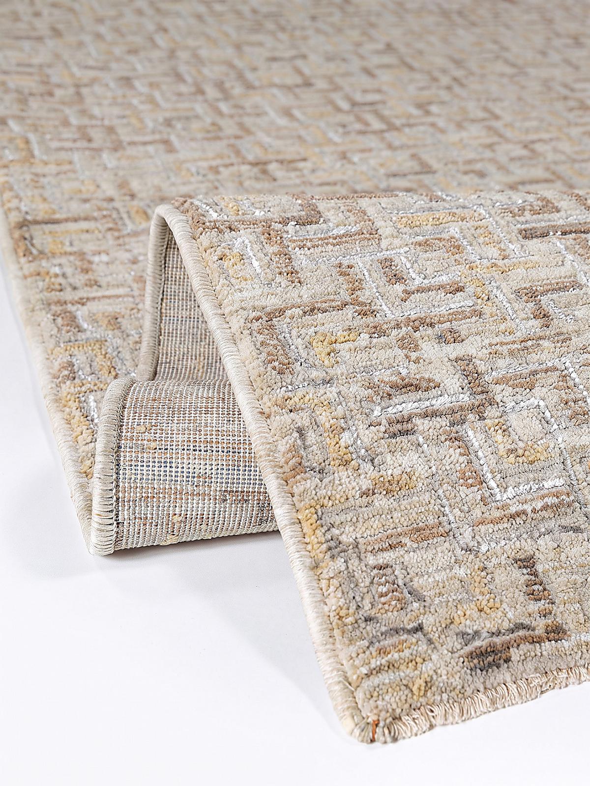 TEPPICH Kurzflor, mit Fransen, EWENNY, in Natur, Mosaik, 200 x 300 cm - Beige, Textil (200/300cm) - KADIMA DESIGN