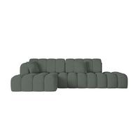 ECKSOFA mit Schlaffunktion Ottomane Links OLEA-L2 321x164x75 Grün Tissu - Waldgrün/Schwarz, Holzwerkstoff/Kunststoff (321/164cm) - ALTDECOR