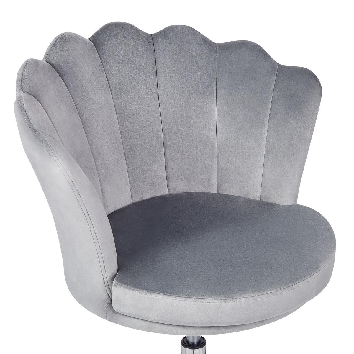 BÜROSTUHL Samtstoff Grau Monticello - Grau, Textil/Metall (67/78/65cm) - Beliani