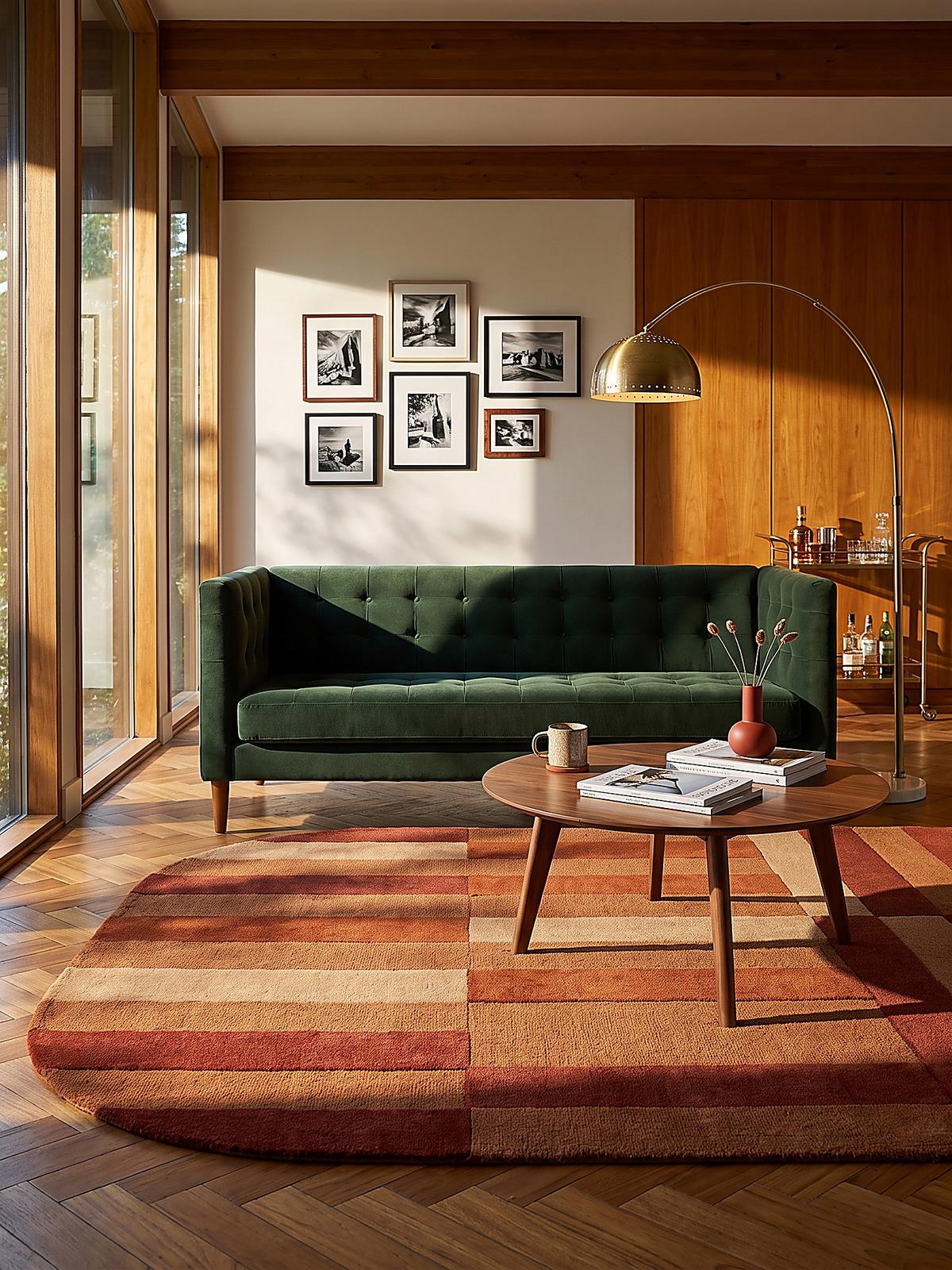 WOLLTEPPICH handgetuftet LUNAN, Blockstreifen, Terrakotta, 140 x 200 cm - Orange, Textil (140/200cm) - KADIMA DESIGN