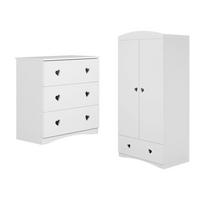 BABYZIMMER 2-teilig Weiß - Weiß, Holzwerkstoff (81/80/42cm) - Petits-meubles