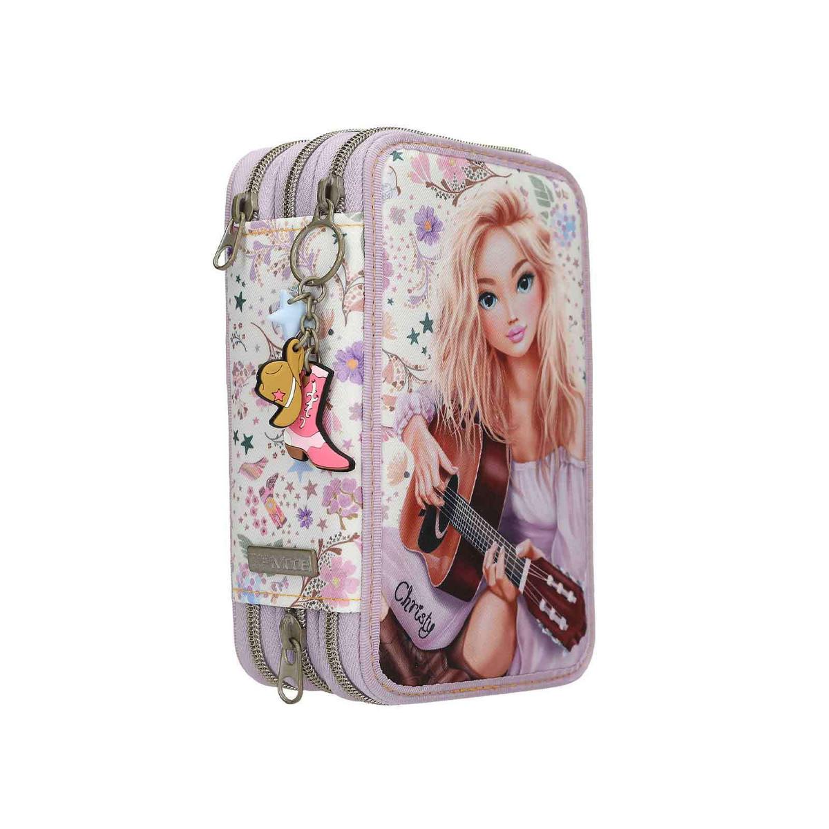 3-FACH FEDERTASCHE COWGIRL TOPModel creme 7,5 x 13 x 20 cm - Creme, Kunststoff (13/20/7.5cm) - Depesche Germany