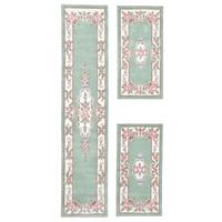 HANDTUFTTEPPICH Ming Bettumrandung 70x600 cm - Grün, Textil (70/600cm) - THEKO