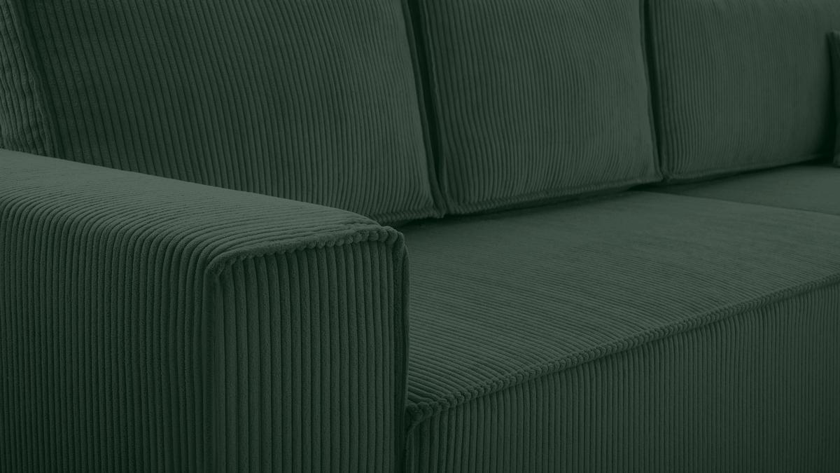 ECKSOFA L Form Cedria Dunkelgrün 287/145/85 cm mit Schlaffunktion - Dunkelgrün/Schwarz, Kunststoff/Textil (287/145cm) - AX Living