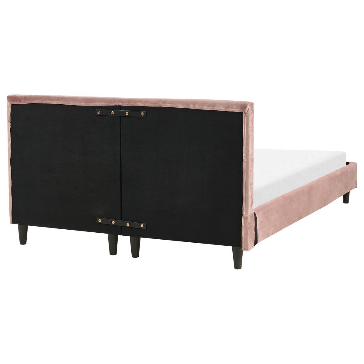 POLSTERBETT 140/200cm Rosa Fitou - Pink, Textil (140/200cm) - Beliani