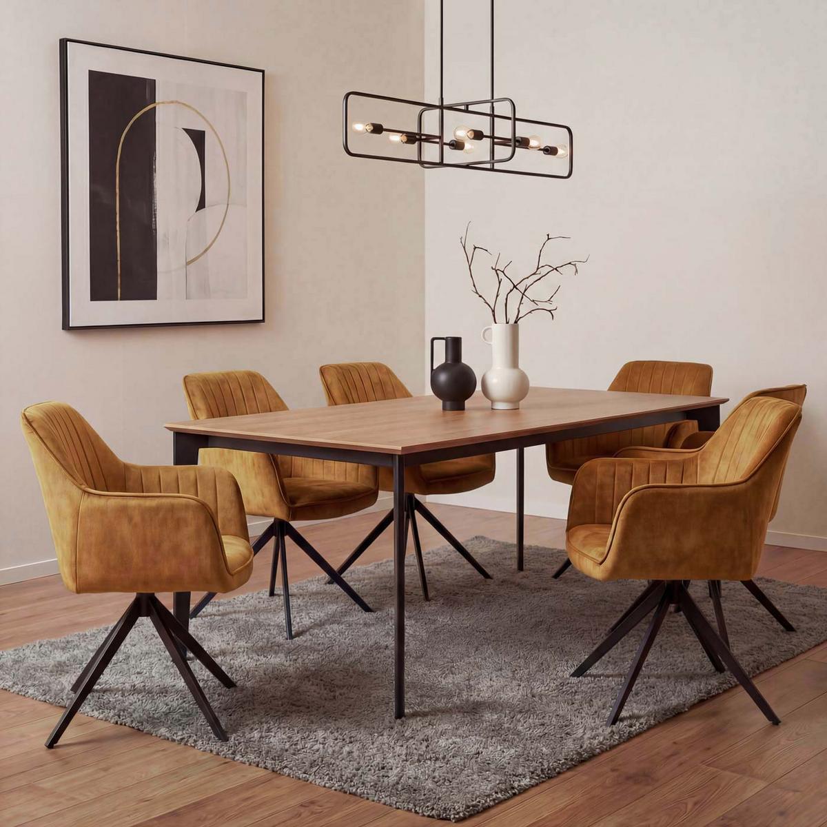 ESSZIMMERSTUHL Senfgelb 2er-Set - Currygelb/Gelb, Textil (57/85/60cm) - MCW
