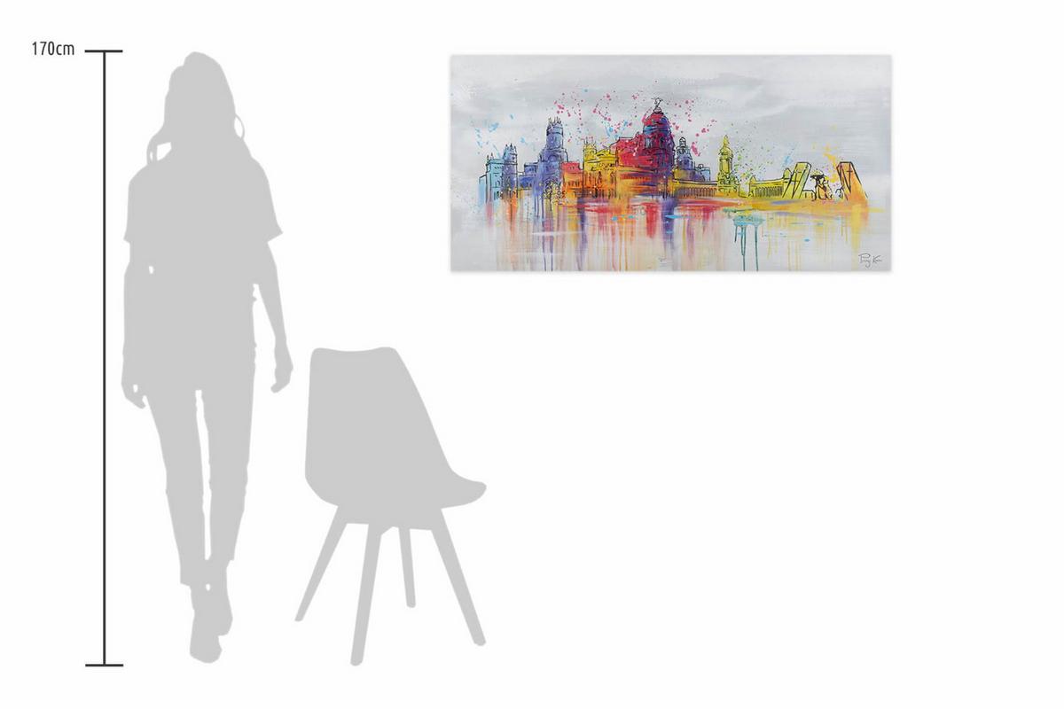 ACRYLBILD HANDGEMALT 120/60 cm - Grau, Holz/Textil (120/60cm) - KUNSTLOFT