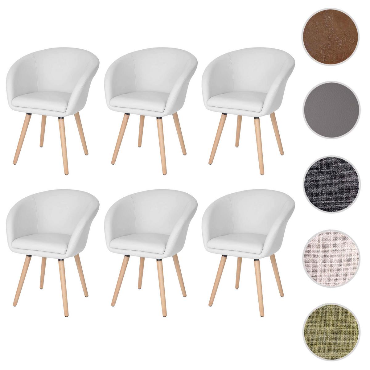 ESSZIMMERSTUHL Weiß 6er-Set - Weiß, Textil (61/80/56cm) - MCW
