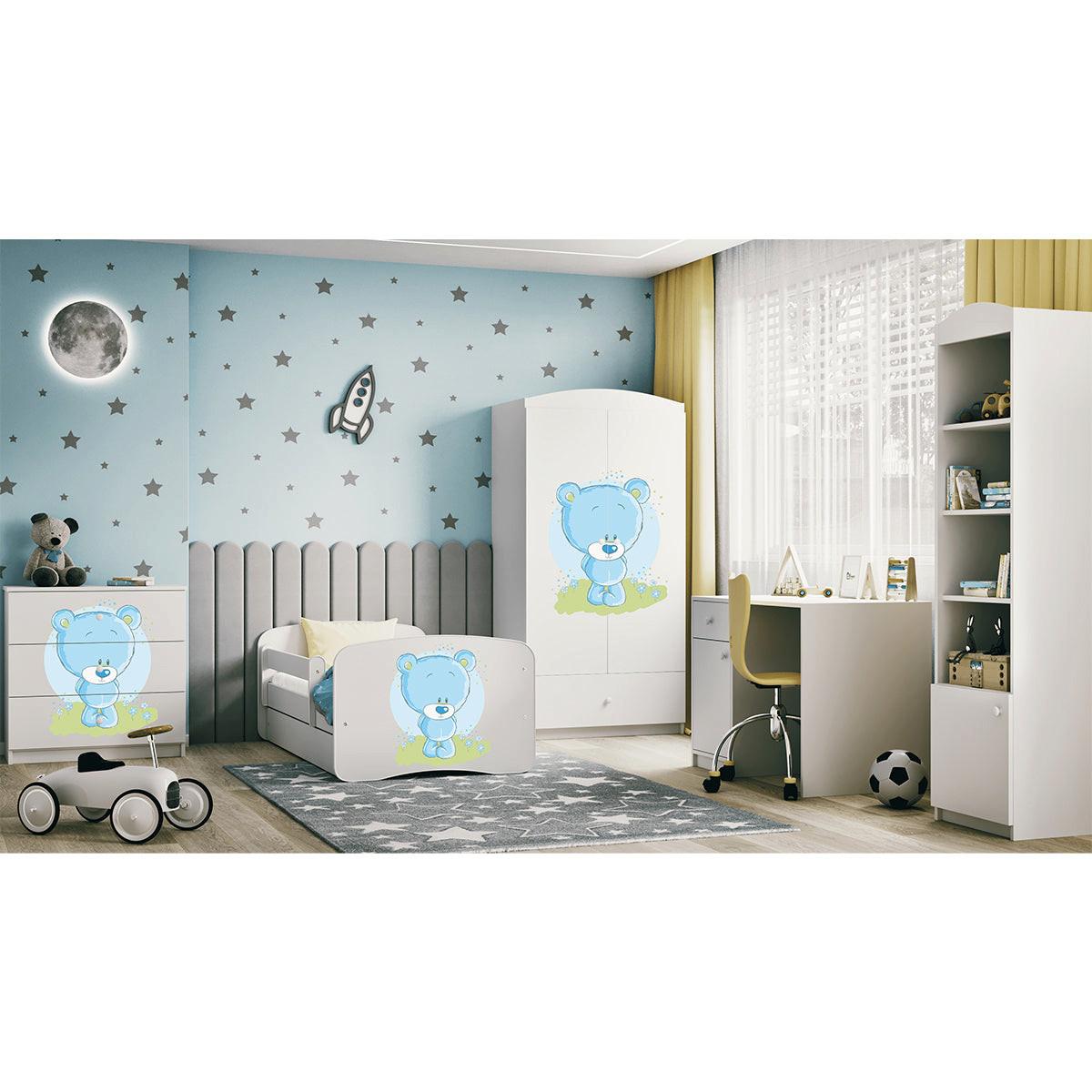 BETT Weiß - Weiß/Hellblau, Holzwerkstoff (80/180cm) - Petits-meubles