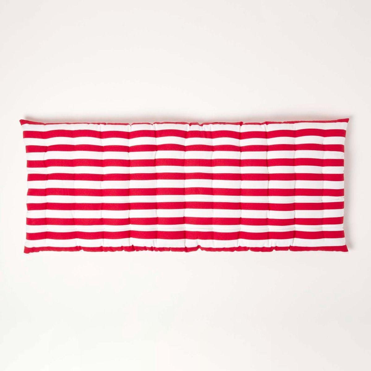 BANKAUFLAGE 2-Sitzer rot-weiß gestreift 108/42/5 cm - Rot, Textil (108/42/5cm) - Homescapes