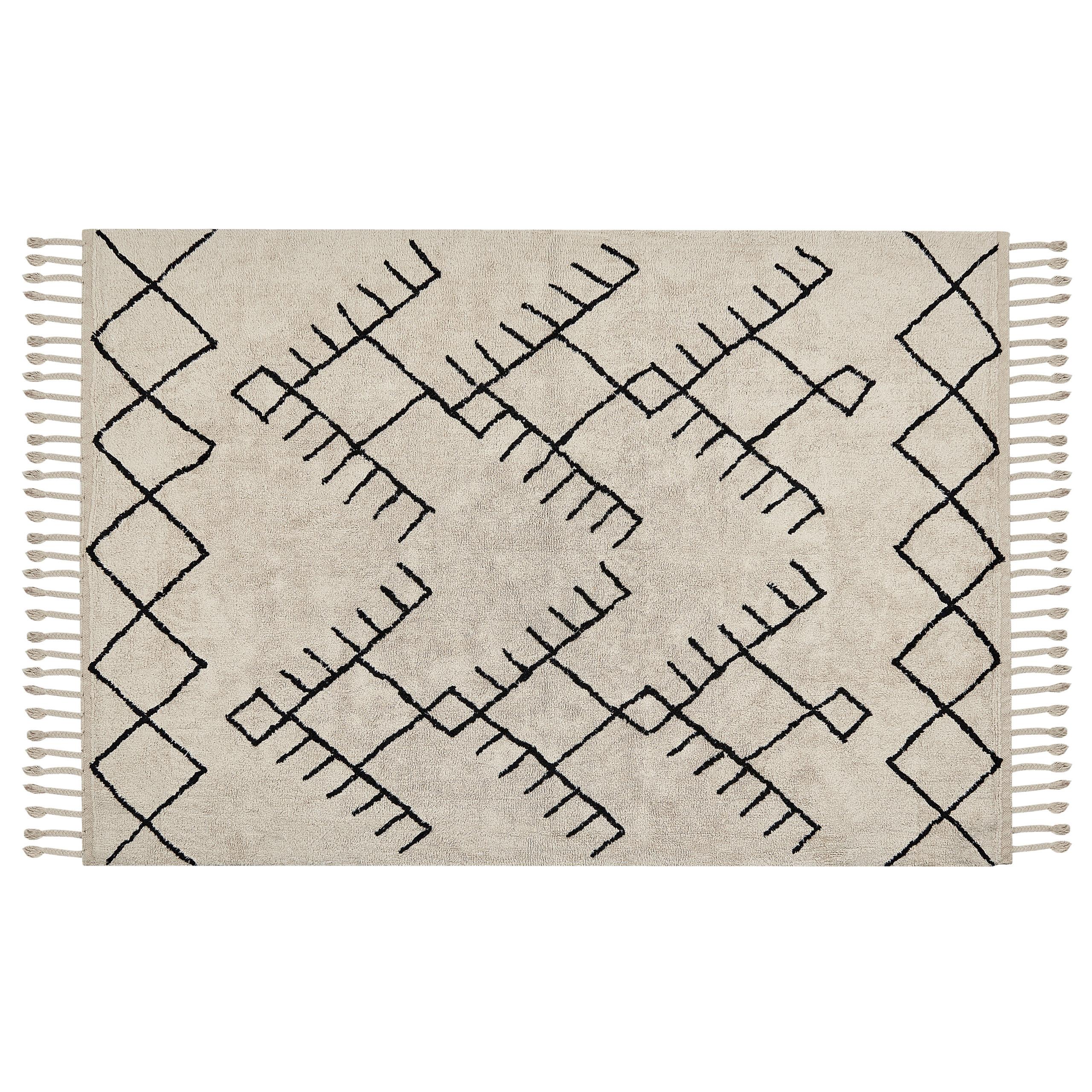KURZFLOR-TEPPICH Erler 200/140 cm - Beige, Textil (140/200cm) - Beliani