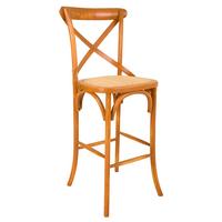 BARHOCKER aus Holz und Rattan, braun, 45x53x75cm - Braun, Holz (45/116/53cm) - Wanderlust