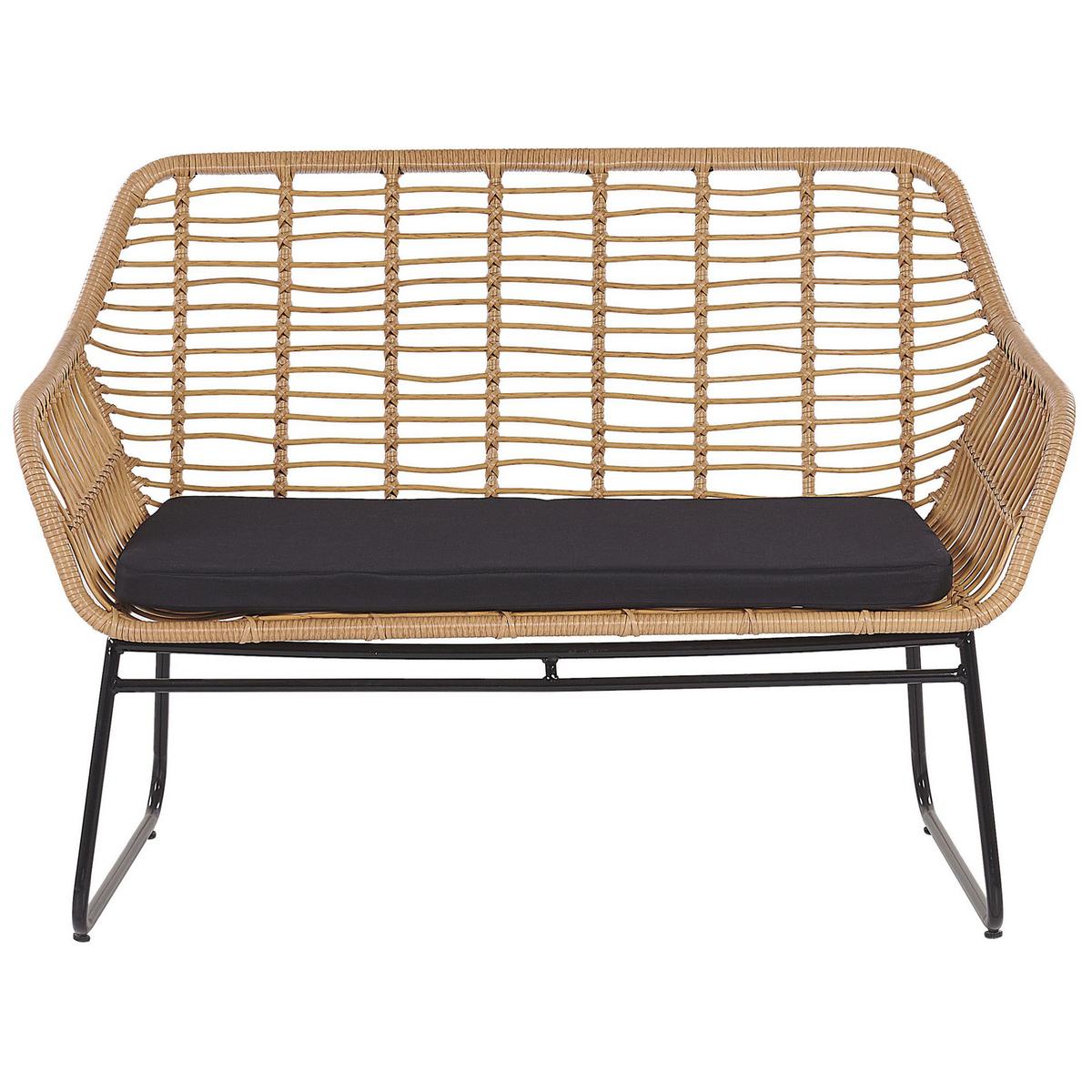LOUNGE-SET 4-sitzer Rattan Beige Minori - Beige, Kunststoff - Beliani