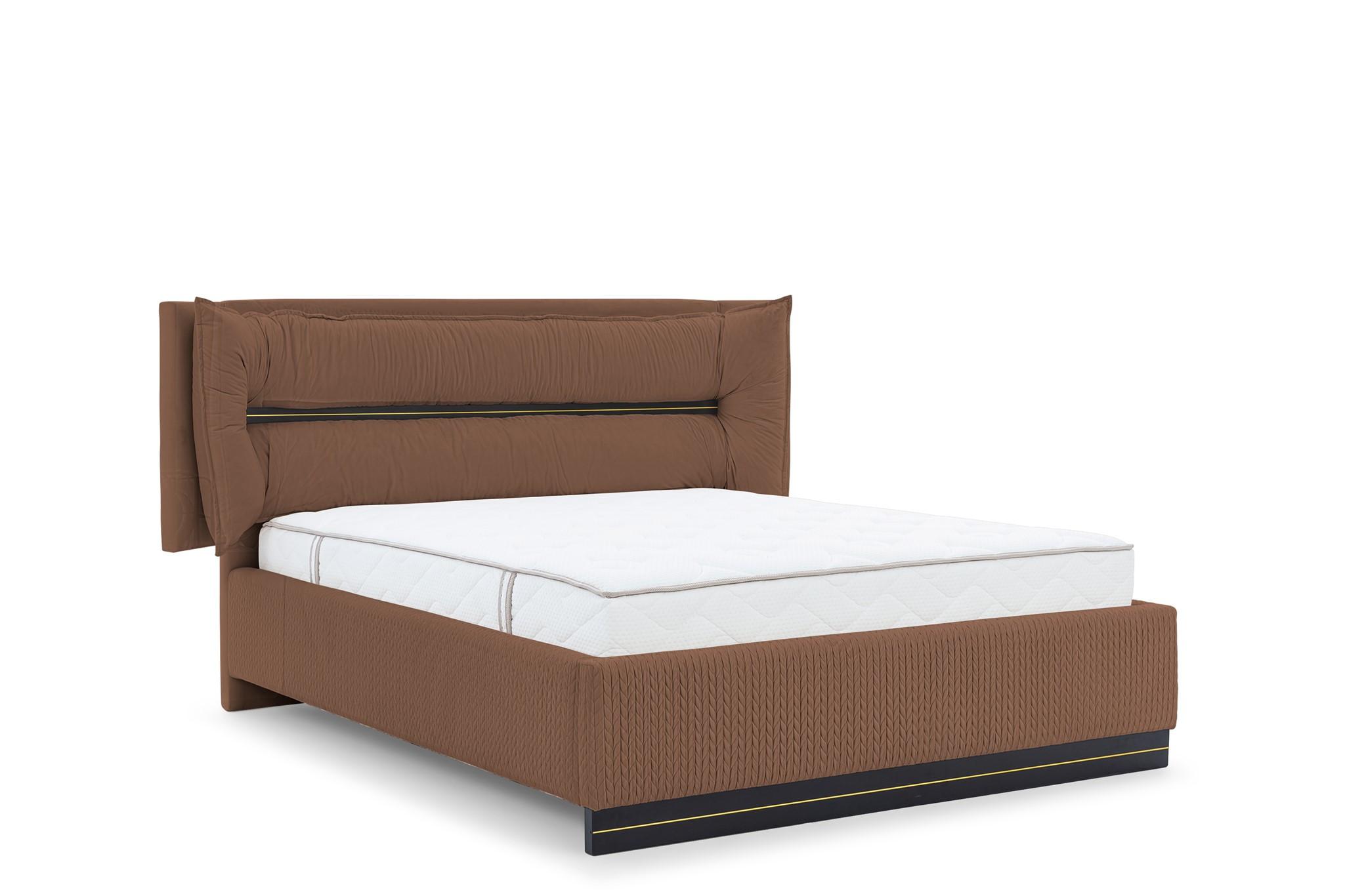 POLSTERBETT Hamilton Magic Velvet Set.3 - Braun, Holzwerkstoff/Textil (120/200cm) - Fun Möbel