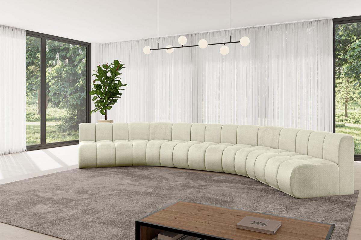 WOHNLANDSCHAFT modulares Sofa Montra-U1 - 490x174x70 cm Beige - Beige, Holzwerkstoff/Textil (490/70/174cm) - ALTDECOR