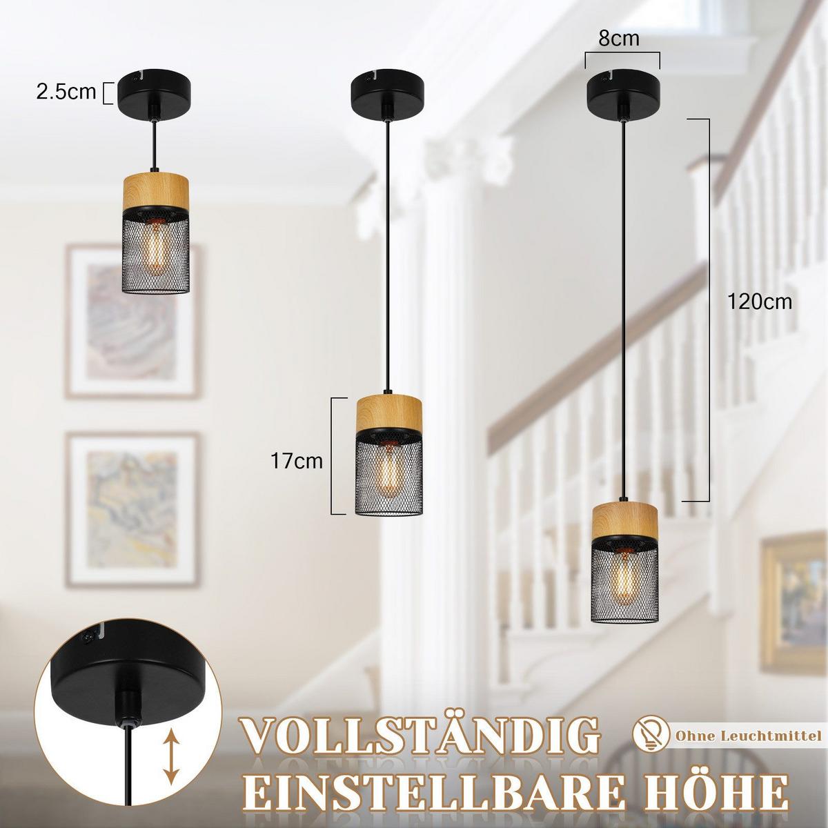 PENDELLEUCHTE Maroney 8/8/142.5 cm - Schwarz, Metall (8/8/142.5cm) - Nettlife