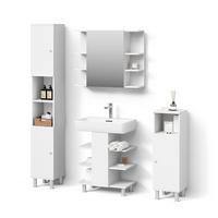 BADMÖBEL-SET Fucino Weiß 4 Teile - Weiß, Holzwerkstoff (79.6/190/36.6cm) - Livinity®