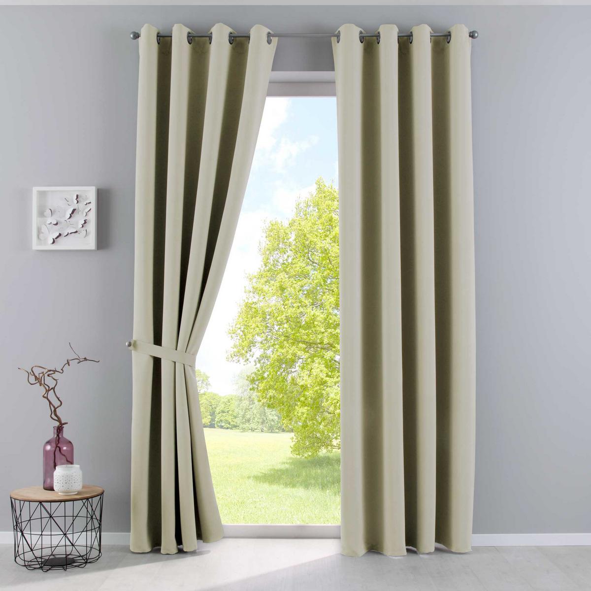 VORHANG »NEW YORK« HxB 245x140 cm Beige - Beige, Textil (140/245cm) - Gardinenbox