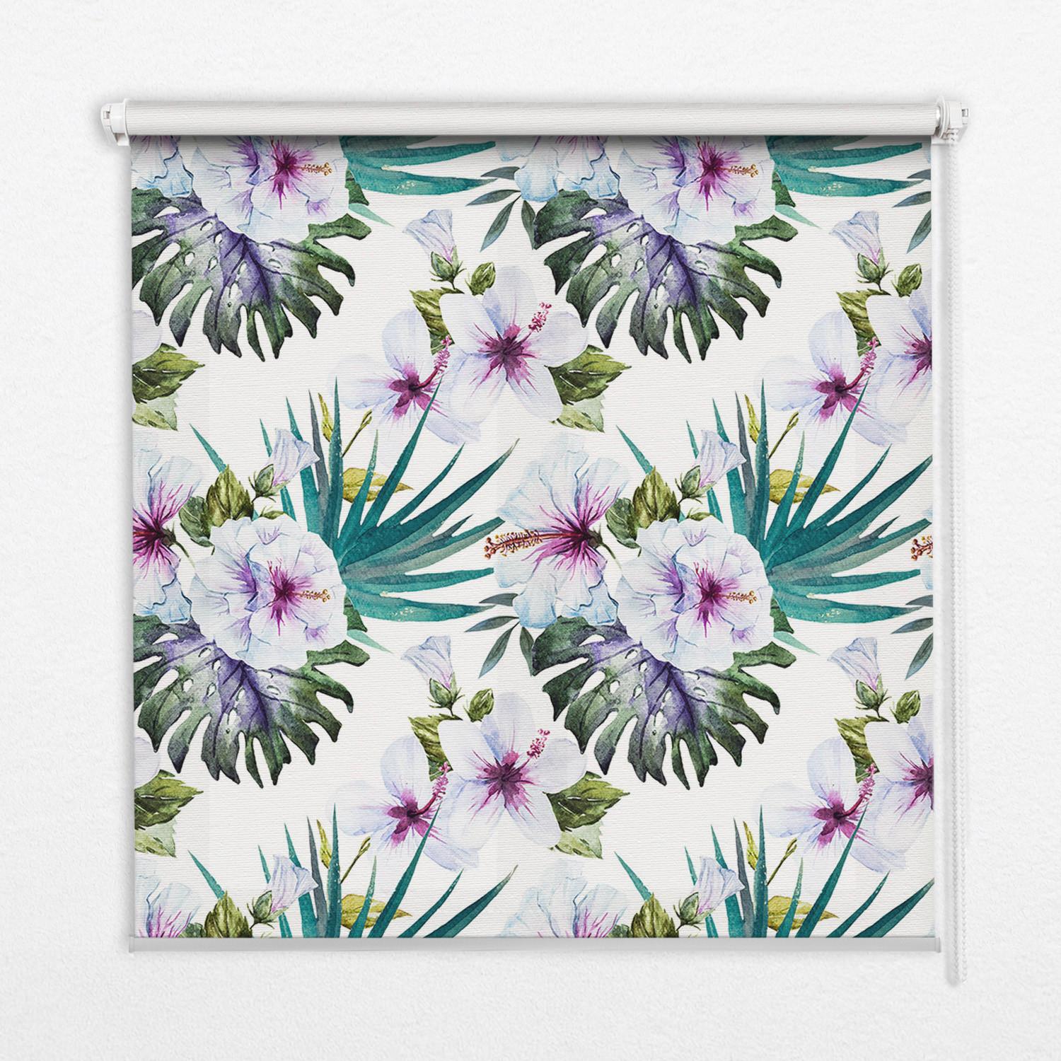 INNENROLLO - Fensterrollo - Rollo - 100x180 cm - Blumen - Grün, Kunststoff (100/180/0.5cm) - TULUP