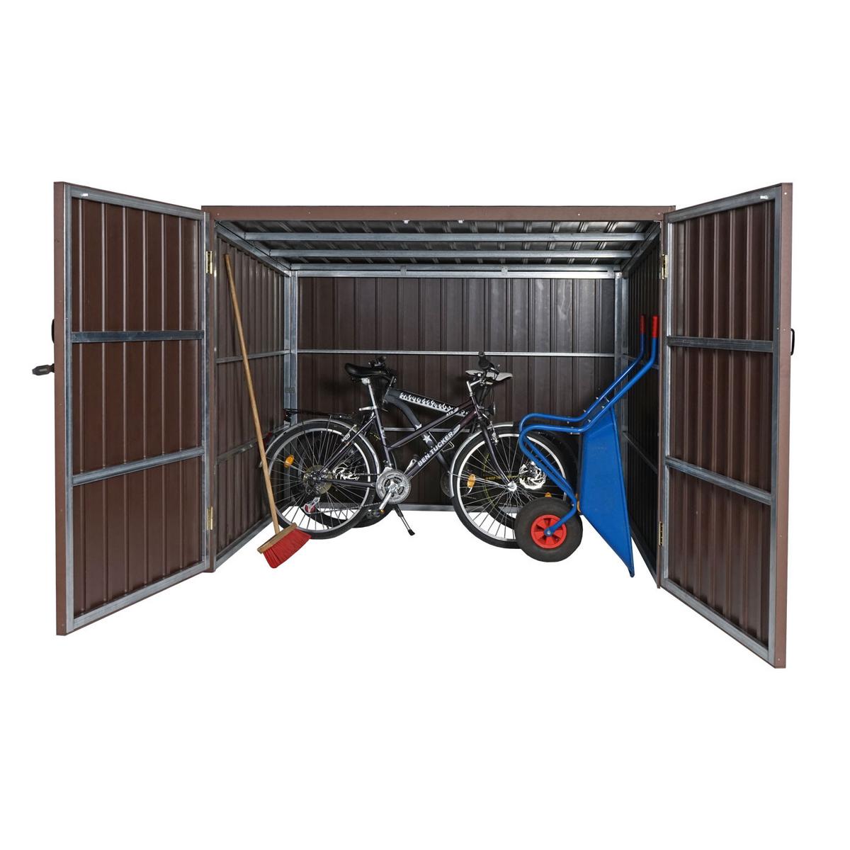 FAHRRADGARAGE 2ER Braun - Braun, Holz (213/172/112cm) - MCW
