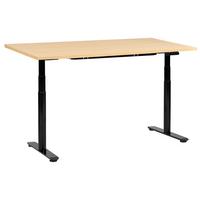 SCHREIBTISCH elektrisch höhenverstellbar 160/72 cm Schwarz/Hellbraun Destinas - Hellbraun/Schwarz, Holzwerkstoff/Metall (72/160/67cm) - Beliani