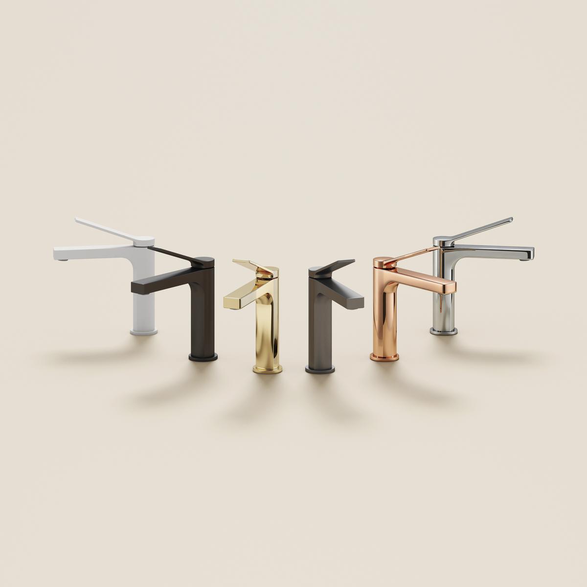 WASCHTISCHARMATUR Rosengold 19,5/17,3/4,6 cm - Roségold, Metall (17.3/19.5/4.6cm) - EMKE