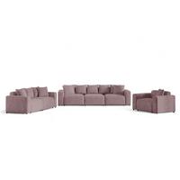 SOFASET Megan 3-2-1 In Poso - Altrosa, Holzwerkstoff/Textil (327/75/98cm) - Fun Möbel