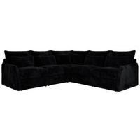 ECKSOFA VERSO L Schwarz Plüsch - Schwarz, Kunststoff/Textil (270/270cm) - MKS