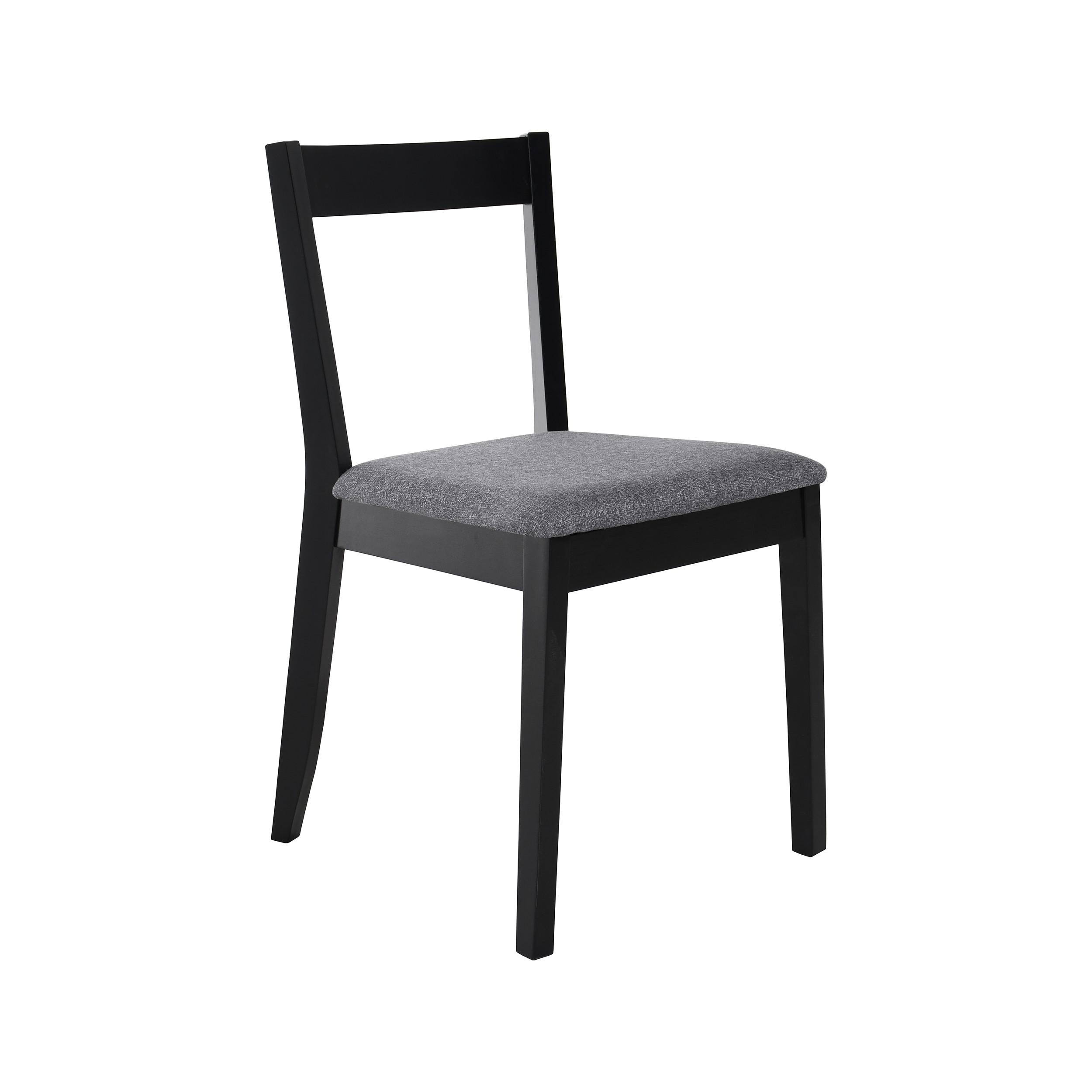 STUHL Moden mit schwarzen Holzbeinen, Polsterstuhl, Dunkelgrau - Dunkelgrau/Schwarz, Holz (45/84/45cm) - Beautysofa