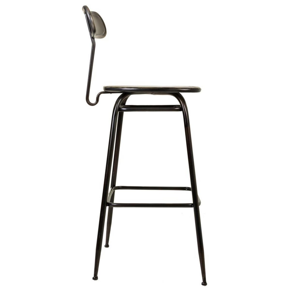 BARHOCKER aus Metall, braun, 45x36x106cm - Schwarz, Metall (45/106/36cm) - Wanderlust