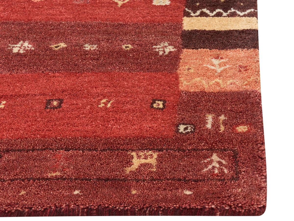 KURZFLOR-GABBEH Sinanli 200/140 cm - Rot, Textil (140/200cm) - Beliani