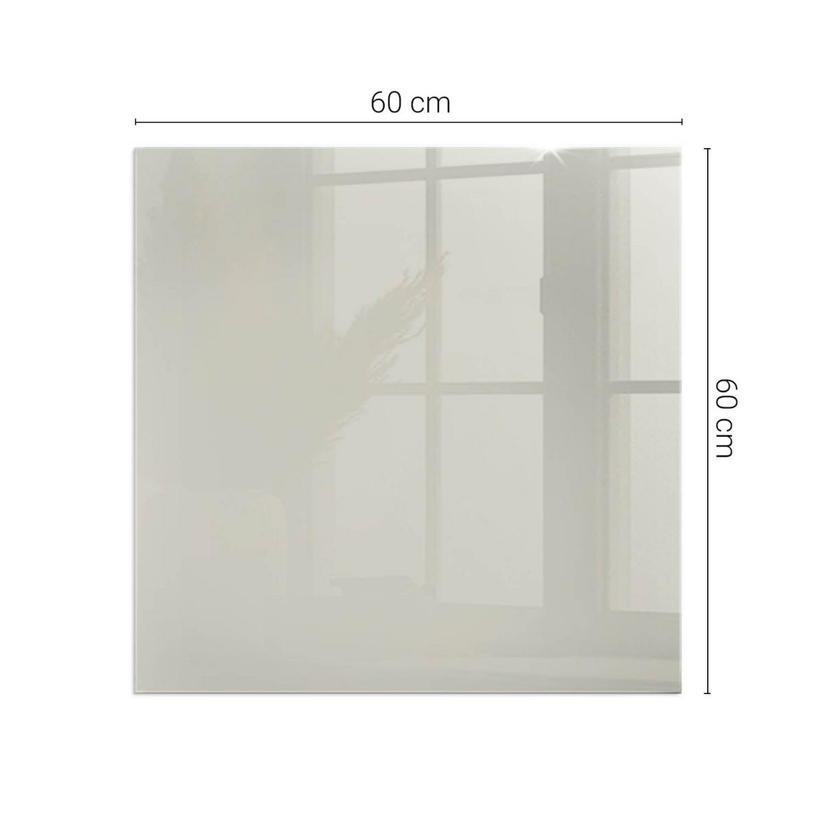 GLASPLATTE für Kamin 60x60 cm - Creme, Glas (60/60/0.4cm) - TULUP